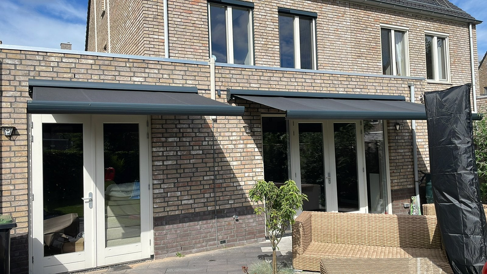 Knik arm Zonnescherm Picca, Ophalen, Zo goed als nieuw, Knikarmscherm