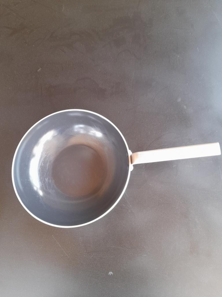Greenpan wok 28 cm. Keramische anti aanbaklaag., Ophalen of Verzenden, Zo goed als nieuw, Wok, Inductieplaat