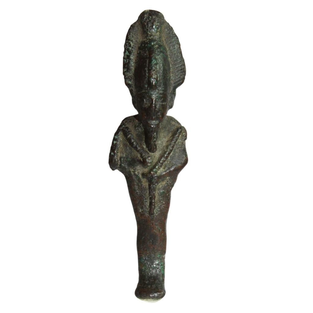 Bodemvondst bronzen egyptische Osiris figuur beeldje, Verzenden, Brons