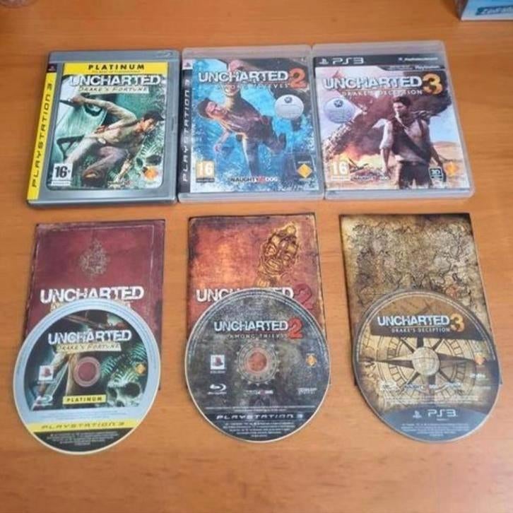 OPRUIMEN | PS3 | 3x UNCHARTED 1,2 en 3 voor 15,-, Avontuur en Actie, Gebruikt, 1 speler, Ophalen of Verzenden