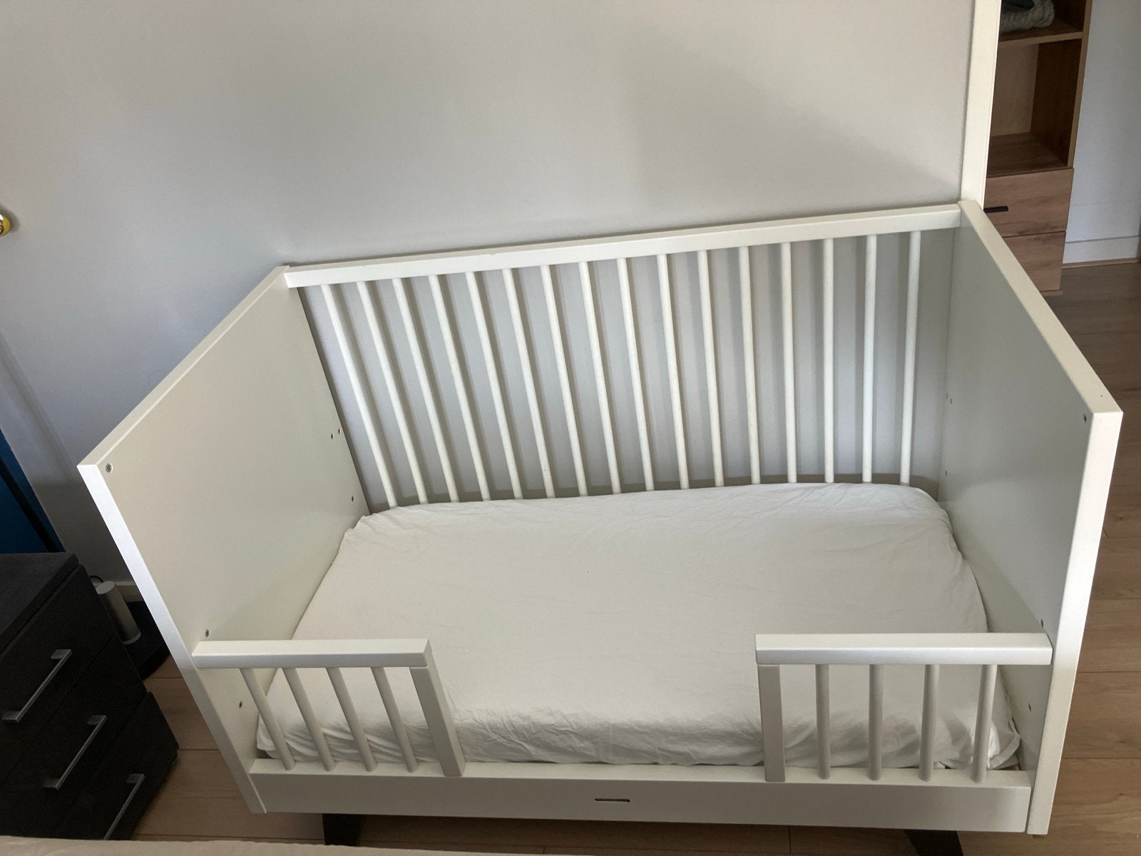 Kidsmill peuterbed met matras 60 x 120, Ophalen, Gebruikt, Wit, Overige maten