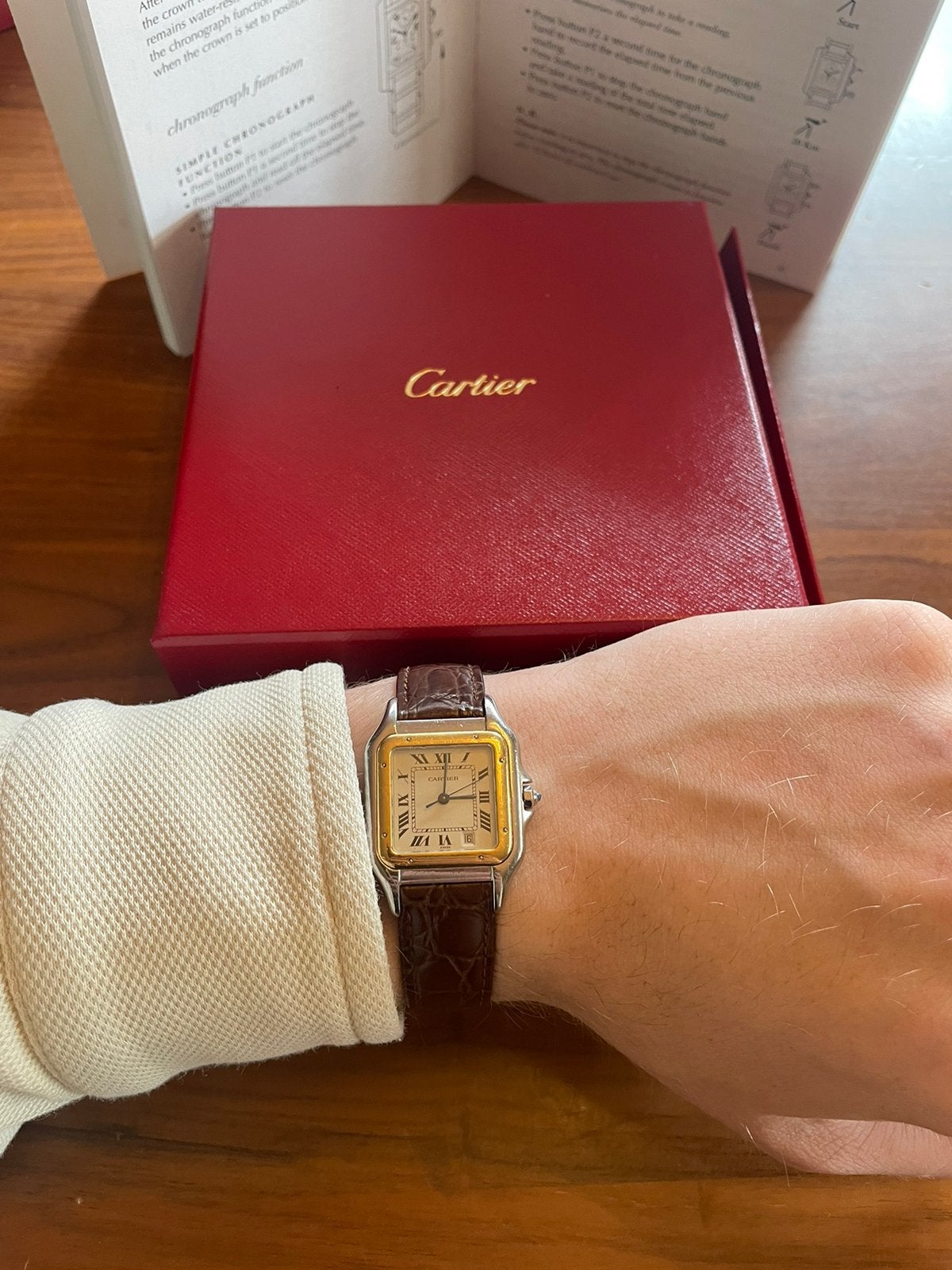 Cartier Panthère Medium 18k Gold Horloge Ref. 110000, Sieraden, Tassen en Uiterlijk, Horloges | Antiek, Ophalen of Verzenden, Goud