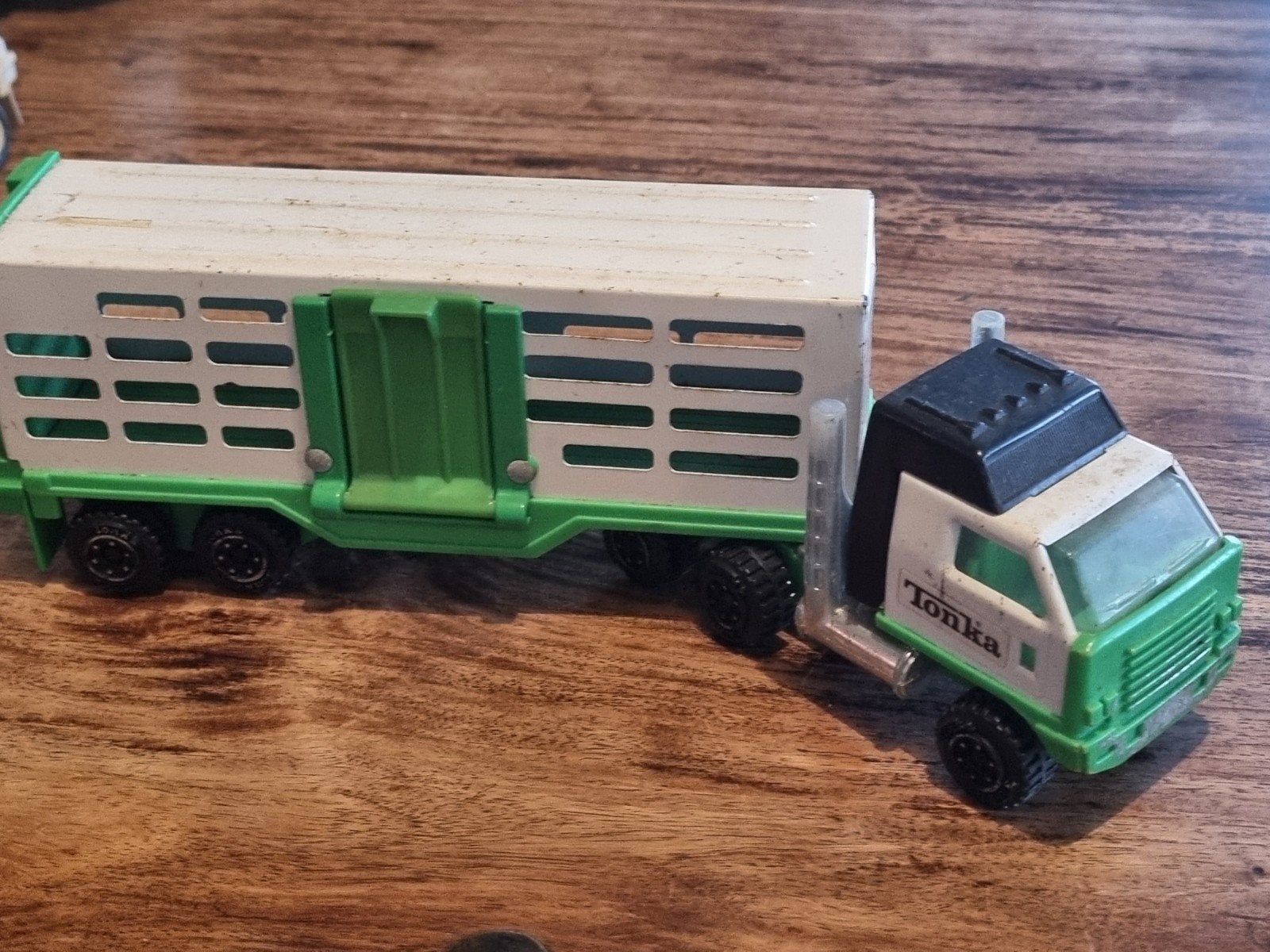 Tonka vrachtwagen met veetrailer - Vintage speelgoed, Ophalen of Verzenden