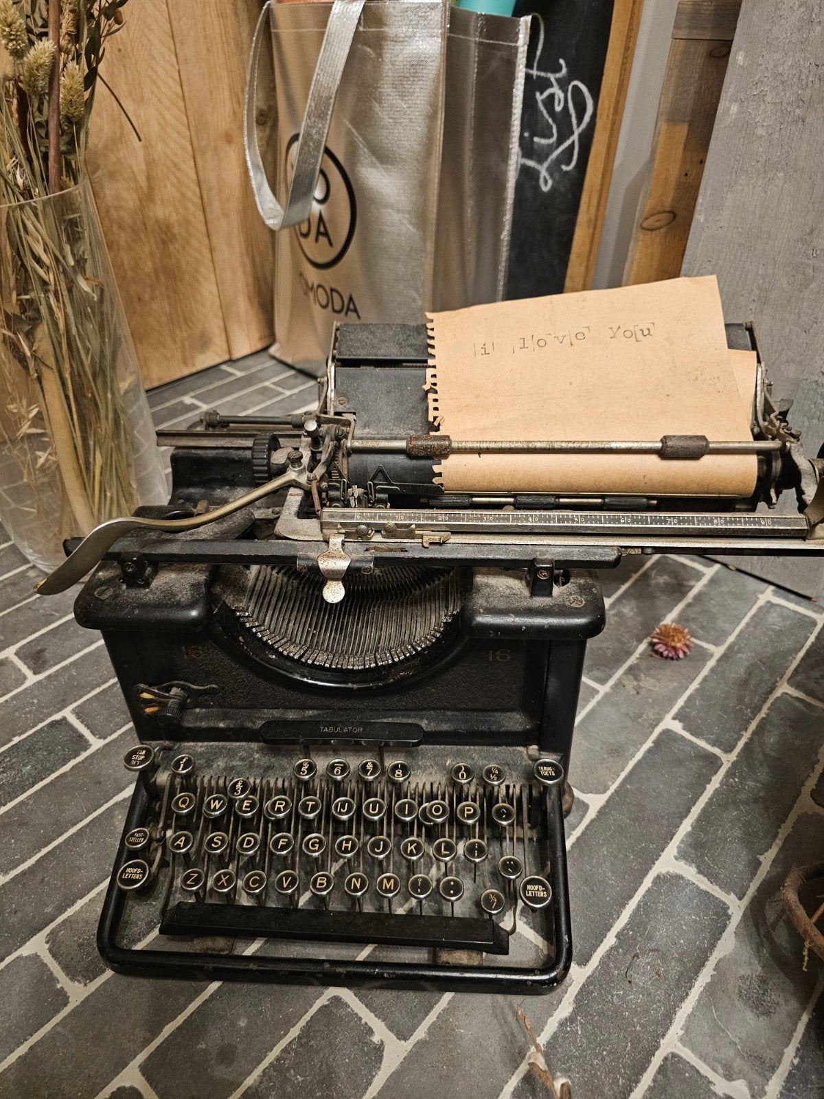 oude brocante Remington typemachine, Diversen, Typemachines, Ophalen, Gebruikt