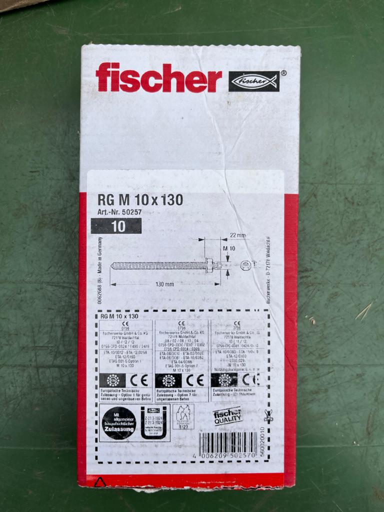 Fischer RG M 10 x 130 Ankerstang (10 stuks), Doe-het-zelf en Verbouw, IJzerwaren en Bevestigingsmiddelen, Ophalen of Verzenden