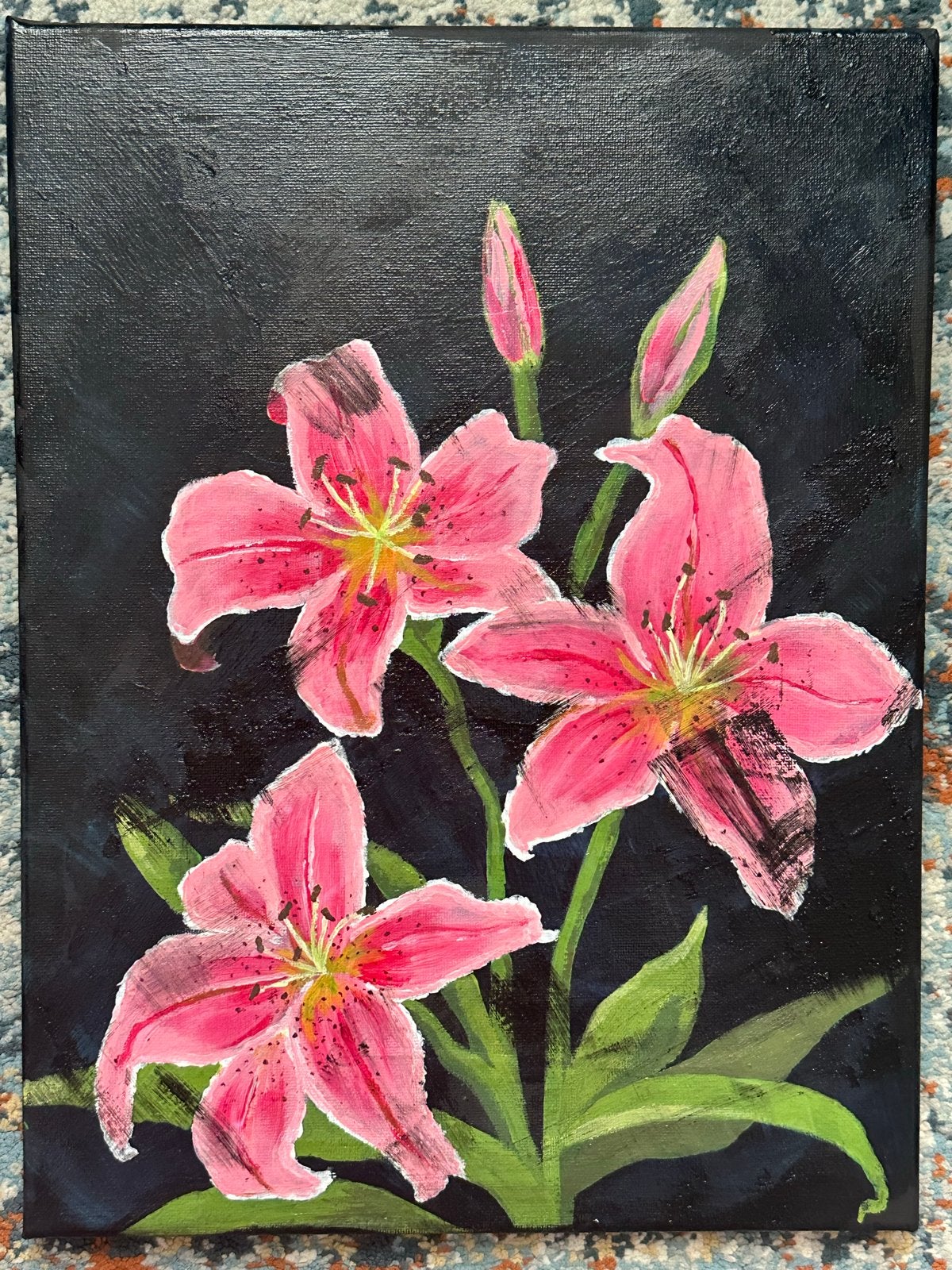 Handgemaakt Acryl Schilderij: Lily, Ophalen of Verzenden