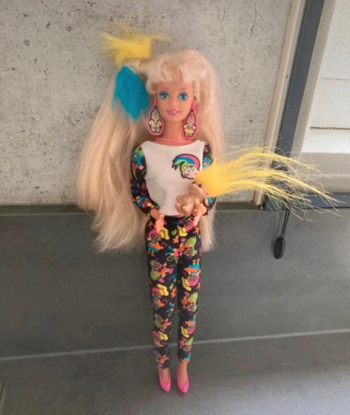 Vintage Barbie Troll pop met accessoires, Ophalen of Verzenden, Gebruikt, Barbie