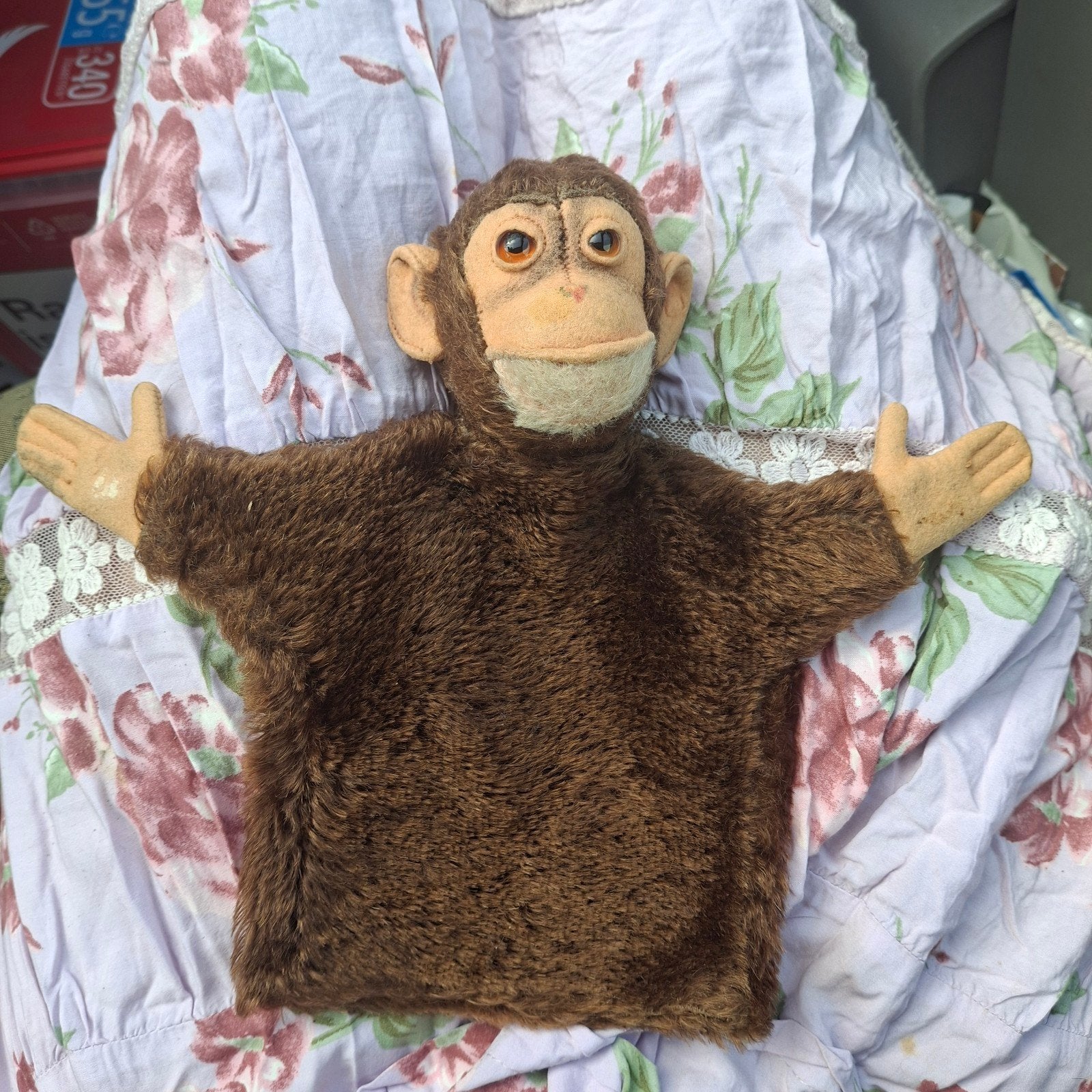 Vintage Steiff Jocko Handpop – Jaren 50/60 Authentiek!, Ophalen of Verzenden, Gebruikt