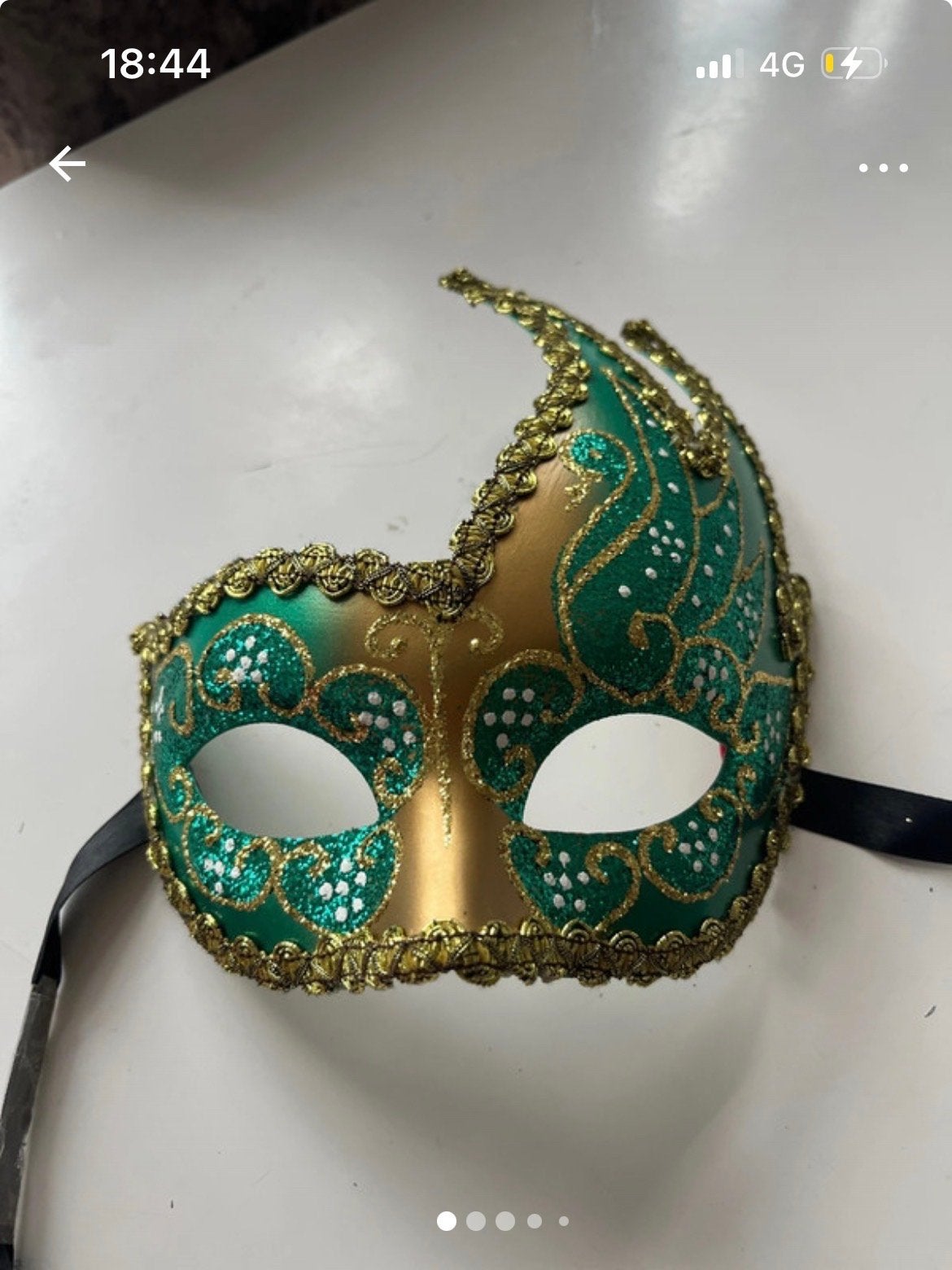 Venetiaans Masker Groen/Goud - Feest, Carnaval, Cosplay, Ophalen of Verzenden, Zo goed als nieuw, Accessoires