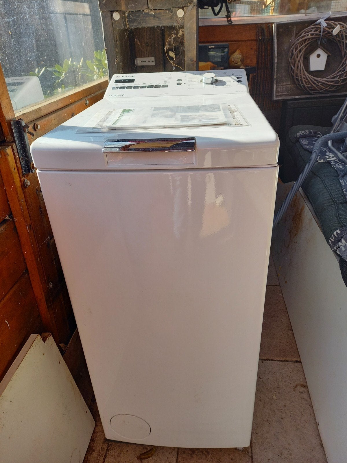 Bosch Serie 4 Exclusiv Aquasecure Bovenlader Wasmachine, Ophalen, Gebruikt, Bovenlader, Kort programma