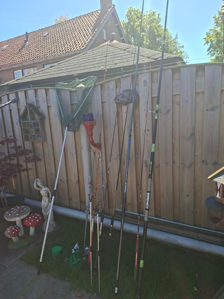 Complete visuitrusting: hengels met div spullen er bij, Watersport en Boten, Ophalen, Gebruikt, Overige typen