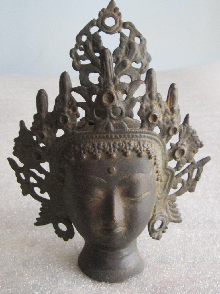 Tibetaans Boeddha of godheid gepatineerd brons, Ophalen