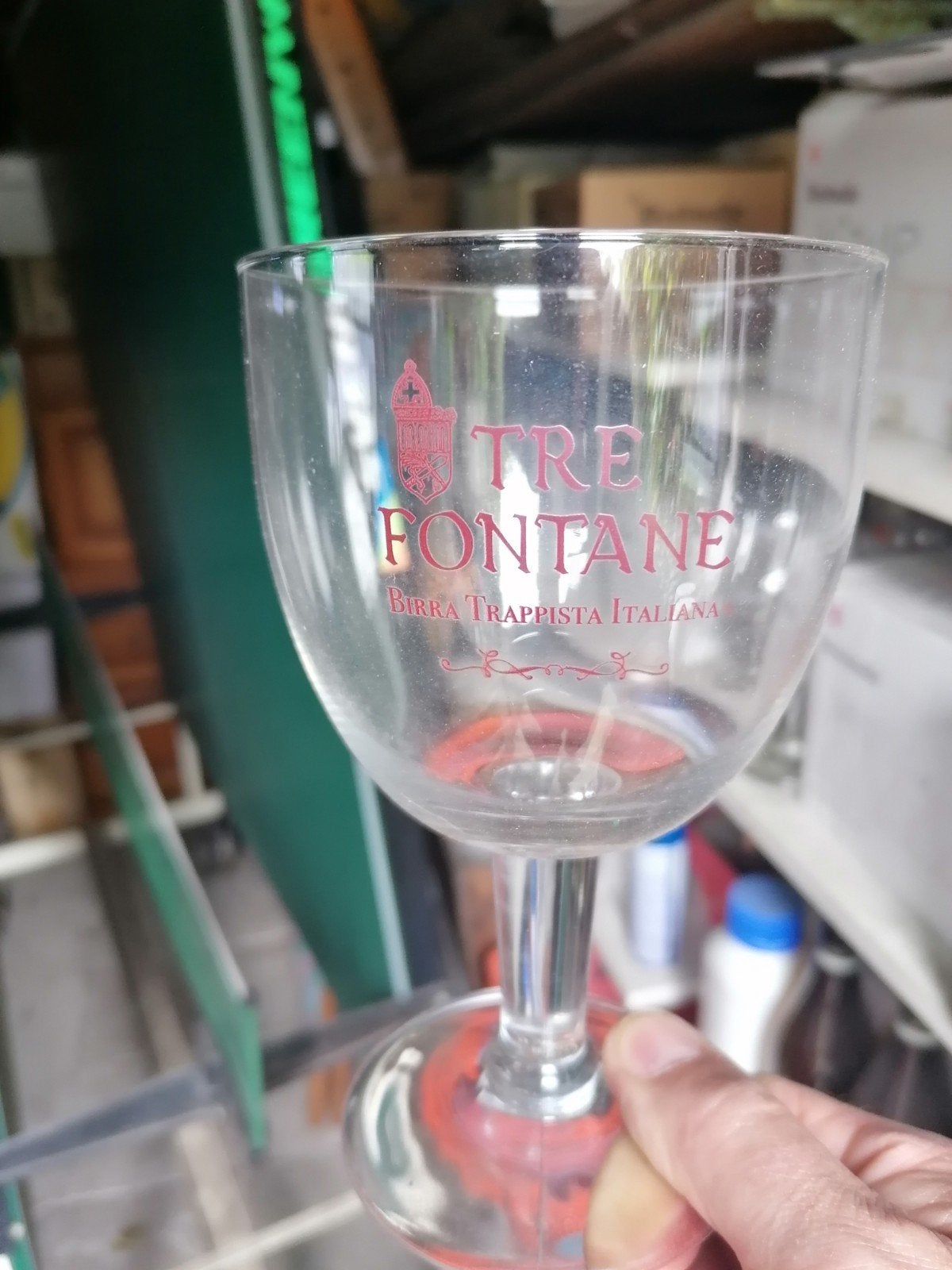 Tre Fontane: Italiaans Trappisten bierglas., Ophalen of Verzenden, Zo goed als nieuw, Glas of Glazen, Overige merken