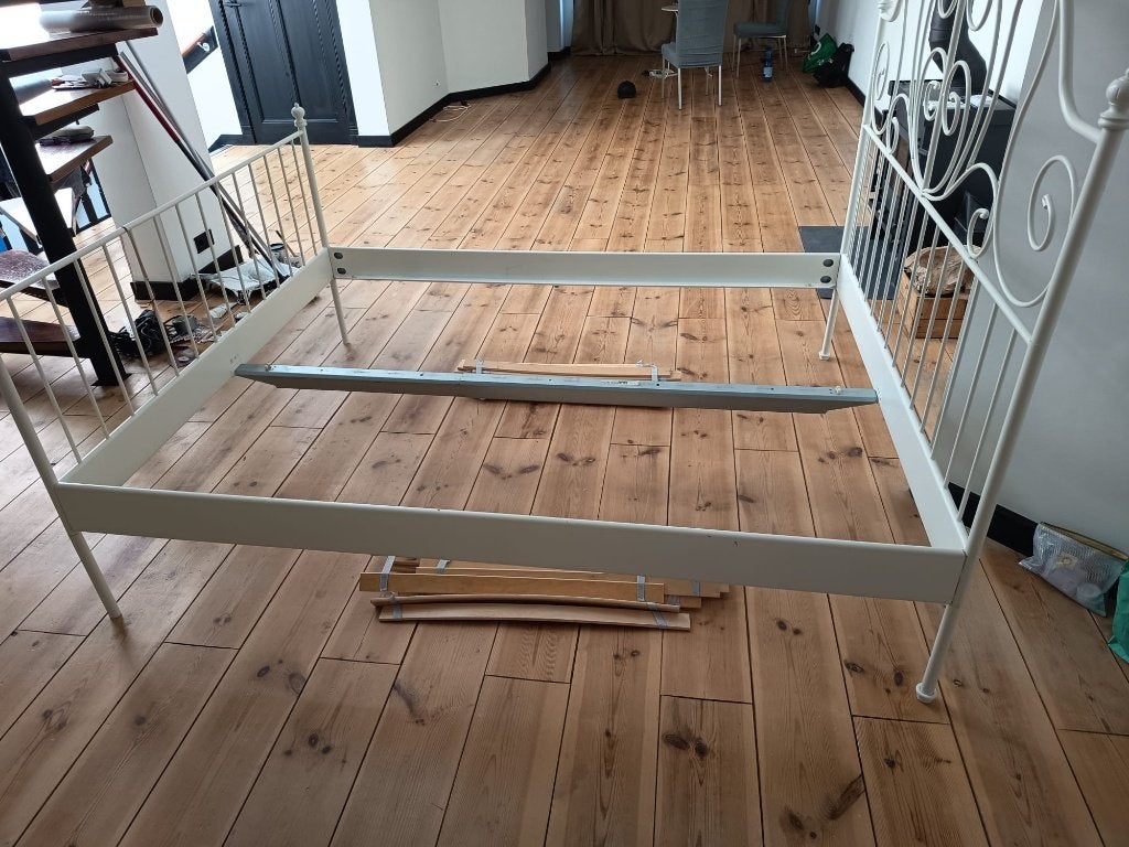 Leirvik ledikant, Ophalen, Wit, Tweepersoons, 140 cm