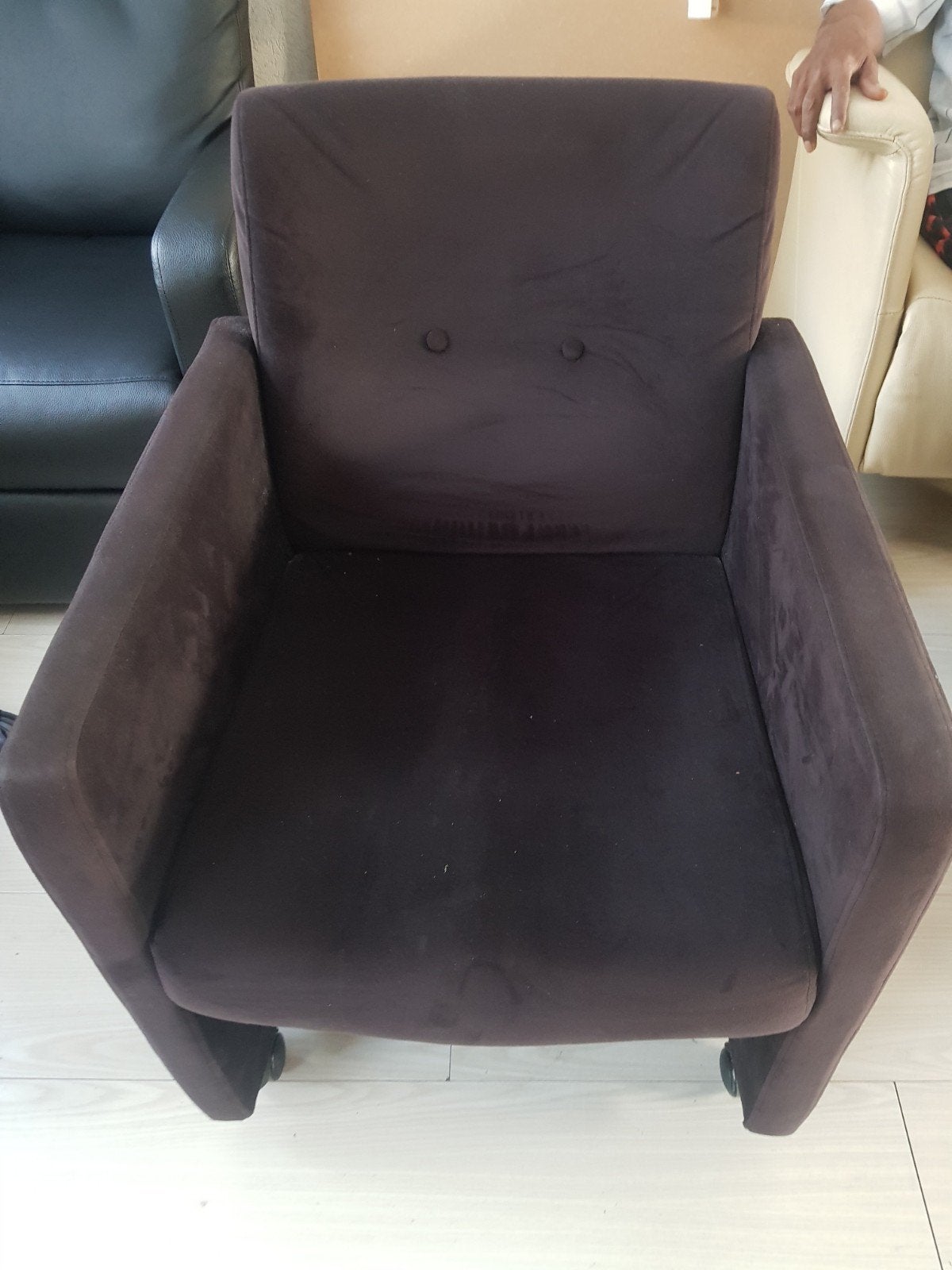 Fauteuil met wielen, MOET NU WEG!, Ophalen, 75 tot 100 cm, Zo goed als nieuw, Stof