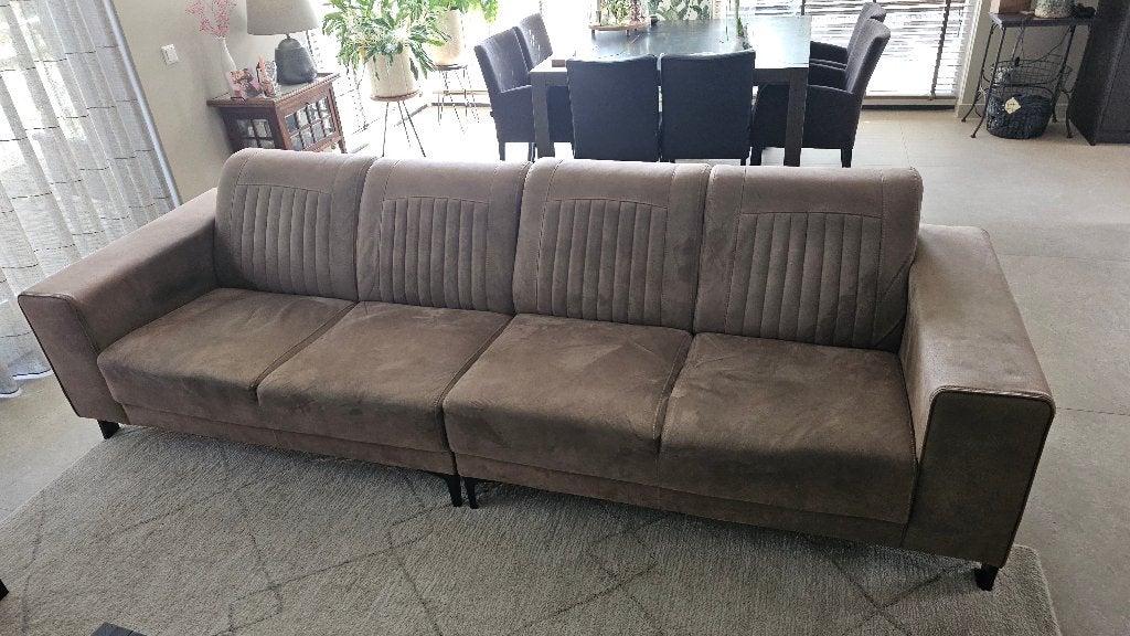 Ruime 4-zits bank 292cm, Ophalen, 250 tot 300 cm, Gebruikt, 75 tot 100 cm