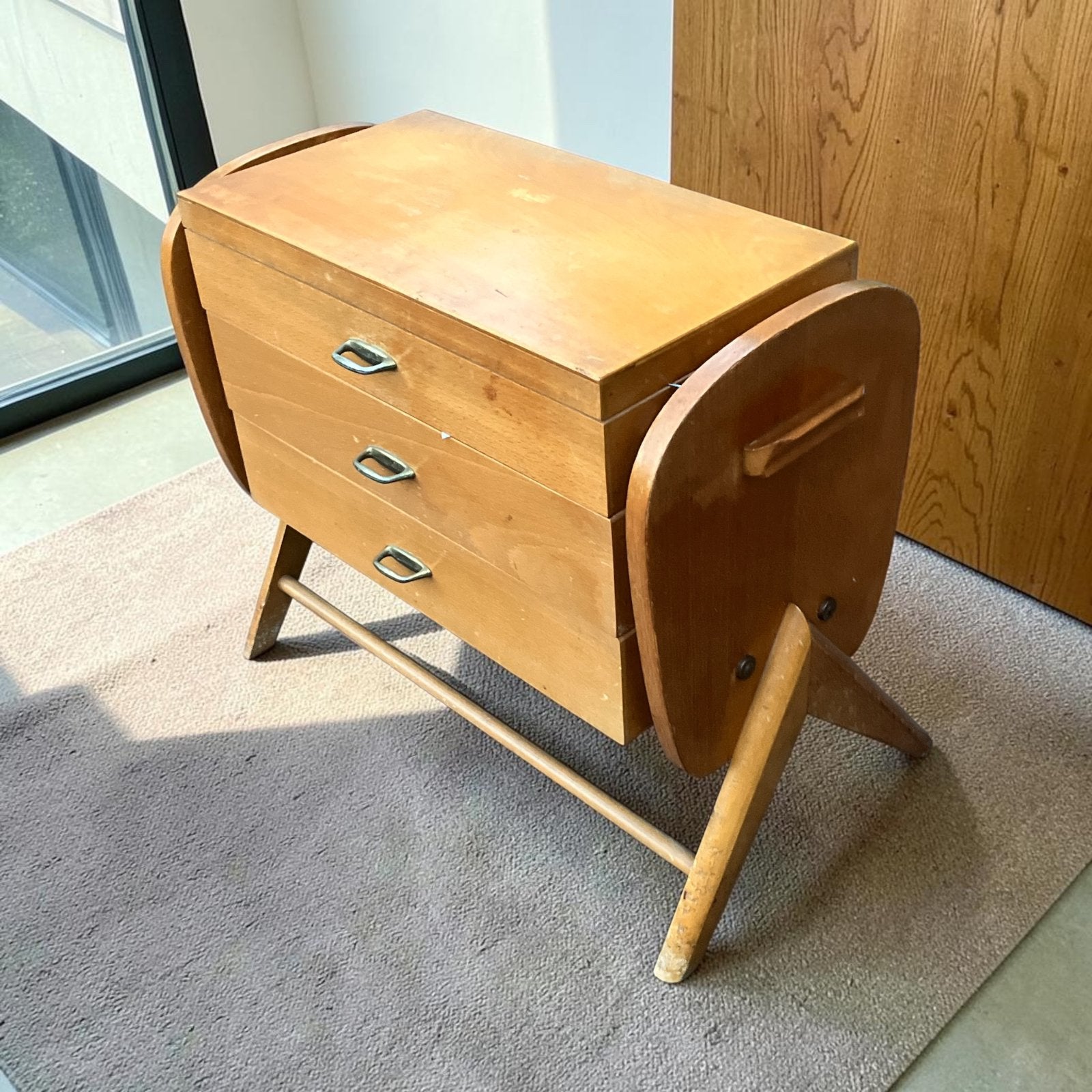 Retro Vintage Naaikastje Jaren '50/'60 - Compleet Gevuld, Gebruikt, Overige typen, Ophalen of Verzenden, Doorwerth