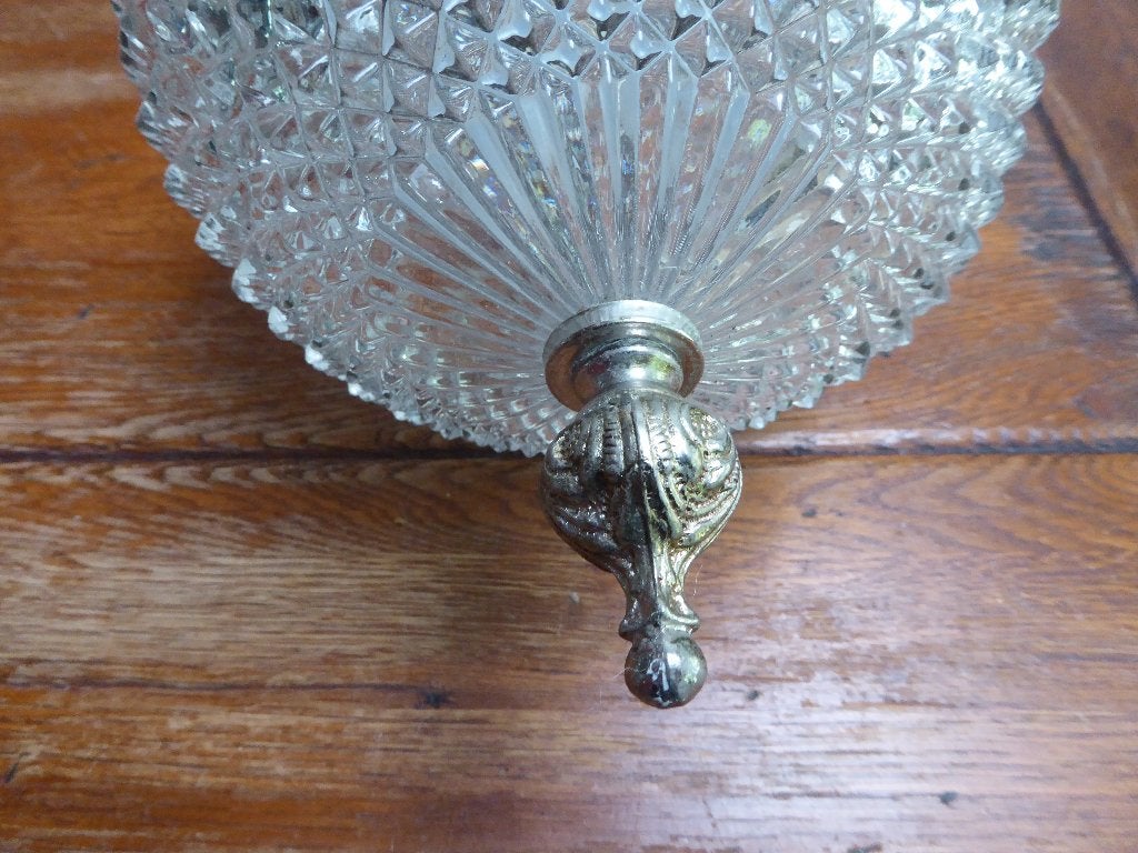 Lamp van persglas en metaal in barok stijl, Antiek en Kunst, Antiek | Lampen, Ophalen of Verzenden