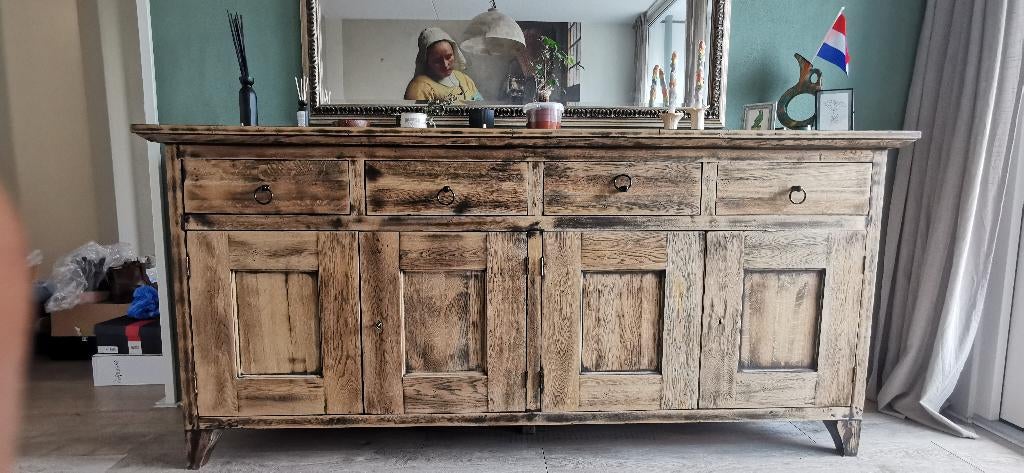 Woonkamer dressoir / Vintage sideboard, Ophalen, Gebruikt, 200 cm of meer, 25 tot 50 cm