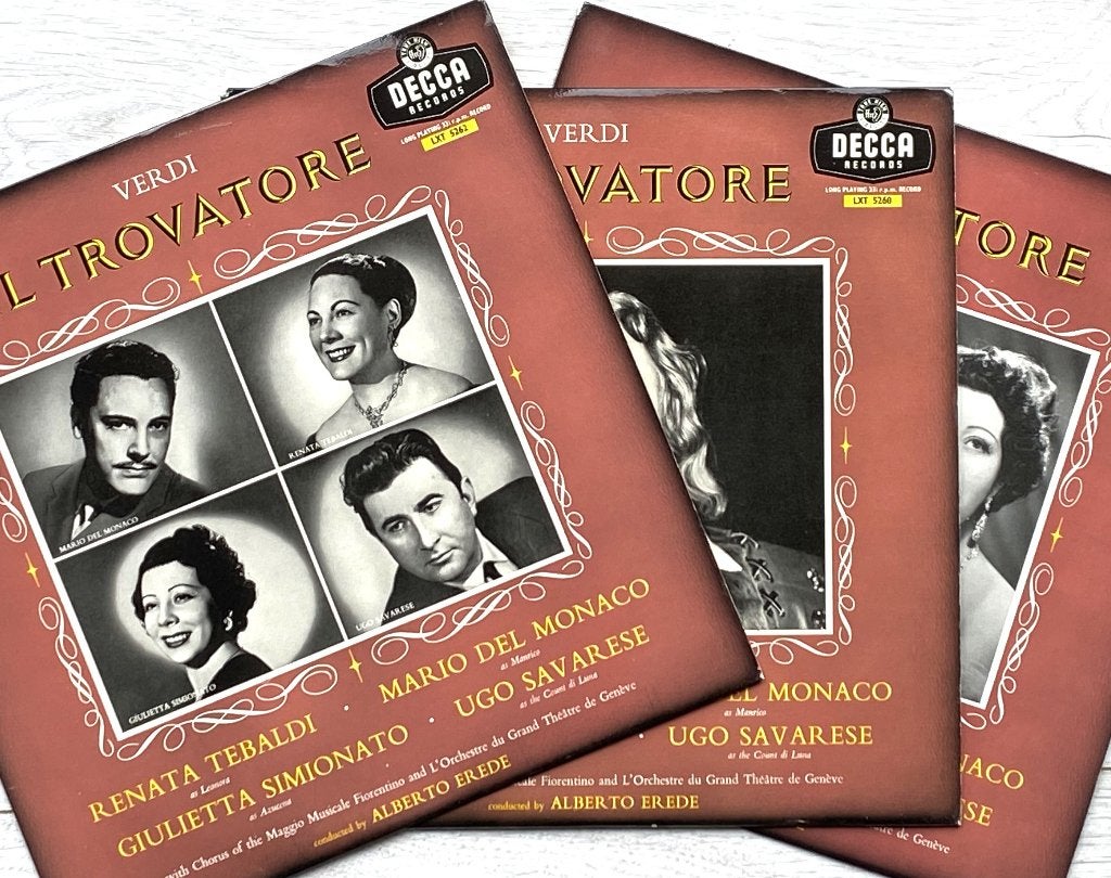 3 lp's - Verdi - Il Trovatore - Tebaldi / Del Monaco / Erede, Gebruikt, Opera of Operette, Ophalen of Verzenden, Romantiek