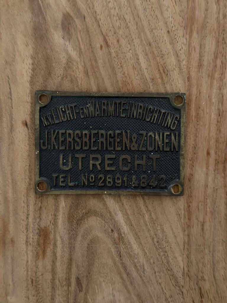 Antieke bronzen plaquette J. Kersbergen & Zonen Utrecht, Antiek en Kunst, Antiek | Koper en Brons, Ophalen of Verzenden