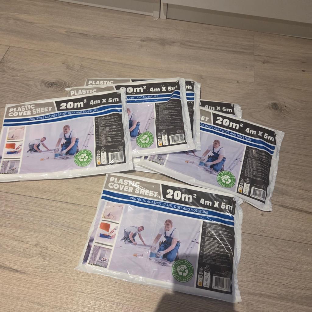 5x Afdekfolie 20m² (4m x 5m) - Nieuw in verpakking, Ophalen, Nieuw, Overige typen