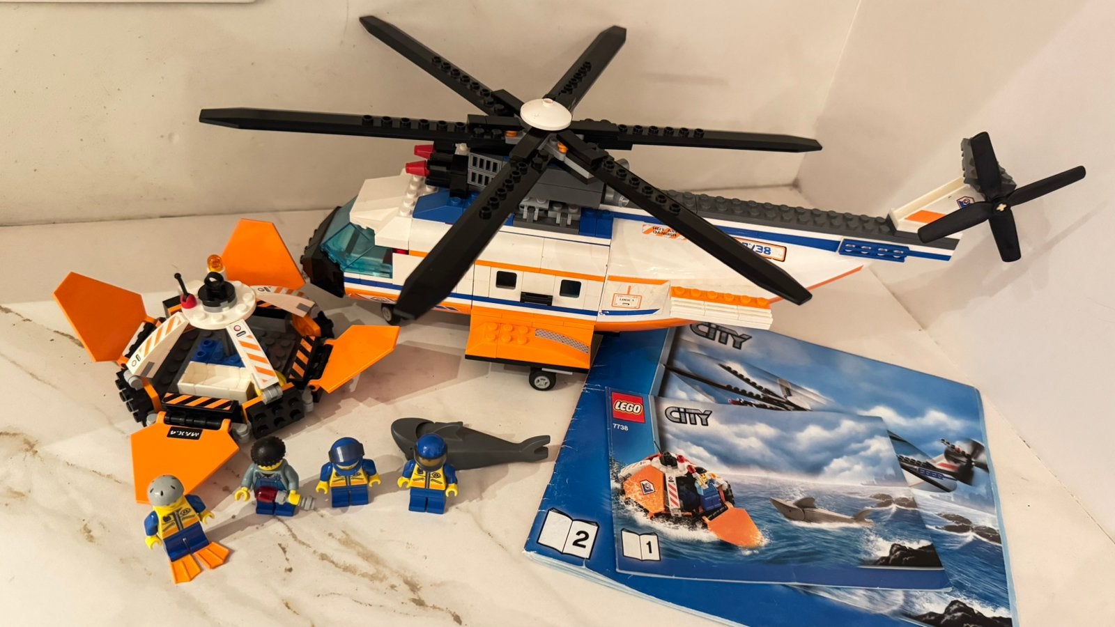 7738 Lego City Kustwacht helikopter COMPLEET, Lego, Ophalen of Verzenden, Complete set, City