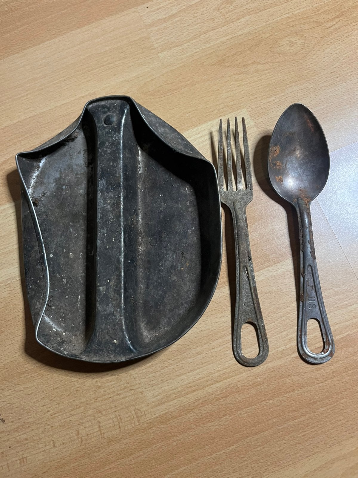 Bodemvondst US mess kit Bastogne wo2 ww2 amerikaans bovo, Ophalen of Verzenden, Amerika