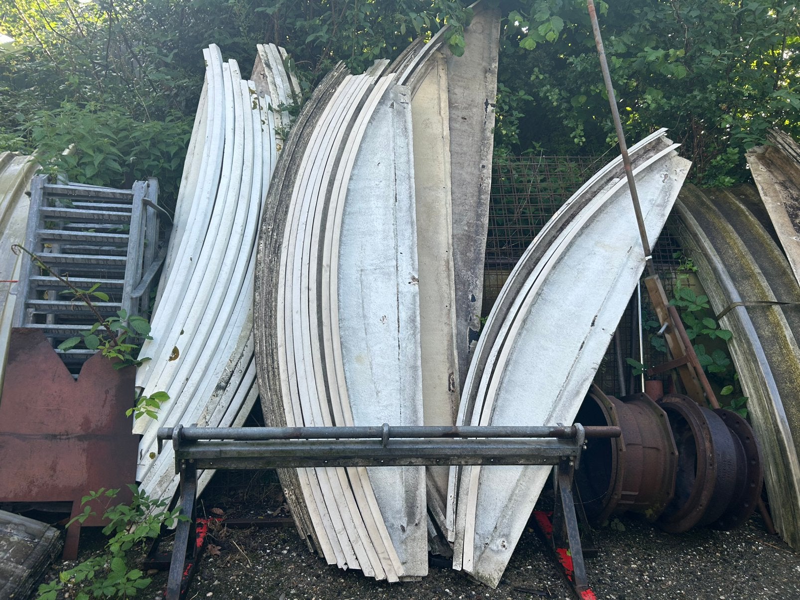 Gebogen dakplaten golfplaat,caport, afdak, dakbedekking, hok, Kunststof, Gebruikt, Overige kleuren, 15 m² of meer