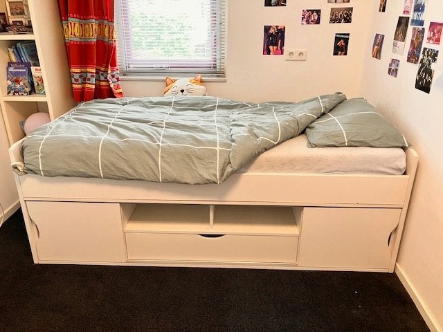 Kajuitbed / half hoogslaper met lichte transportschade, Huis en Inrichting, Ophalen, Gebruikt, Eenpersoons, 90 cm