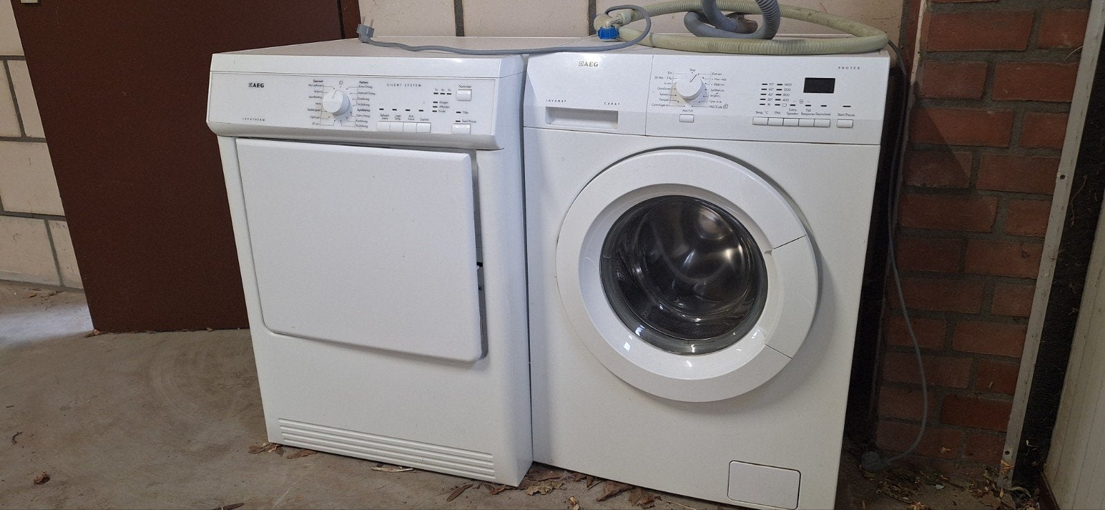 wasmachine en droger AEG, Witgoed en Apparatuur, Wasmachines, 6 tot 8 kg, Ophalen, 1200 tot 1600 toeren, 85 tot 90 cm