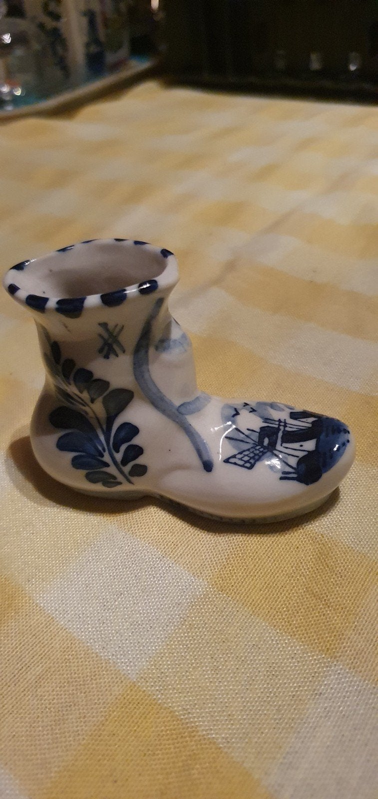 Delfts Blauw schoentje- Handgeschilderd Windmolen Decor, Ophalen of Verzenden