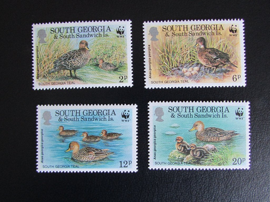 Postzegel Vogel: Serie van 4 Eenden uit South-Georgia, Ophalen of Verzenden, Postfris, Dier of Natuur
