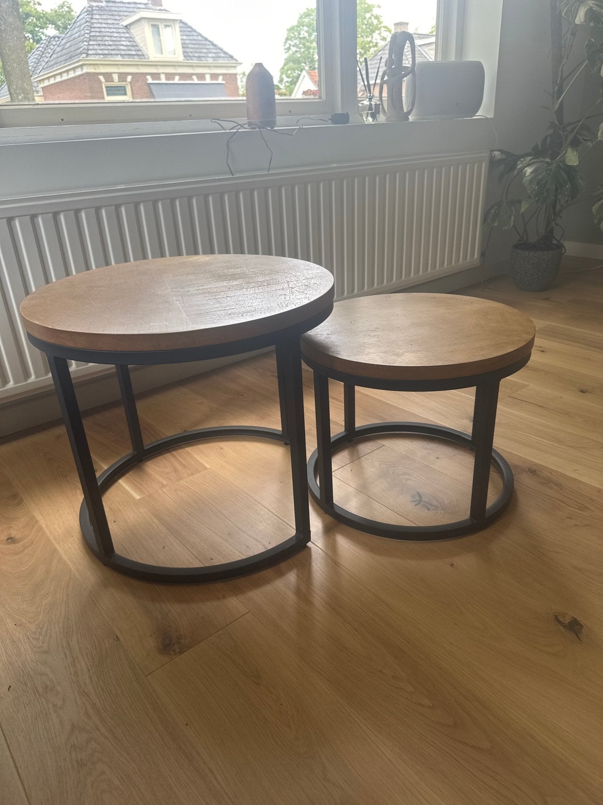 Salontafel in twee delen, Huis en Inrichting, Ophalen, Minder dan 45 cm, Minder dan 55 cm, Rond