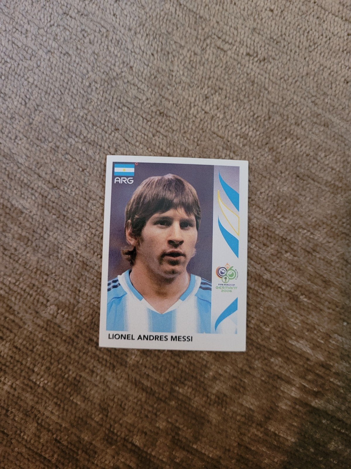 Lionel Messi Panini WK 2006 Sticker - Zeldzaam, Ophalen of Verzenden, Zo goed als nieuw, Sticker