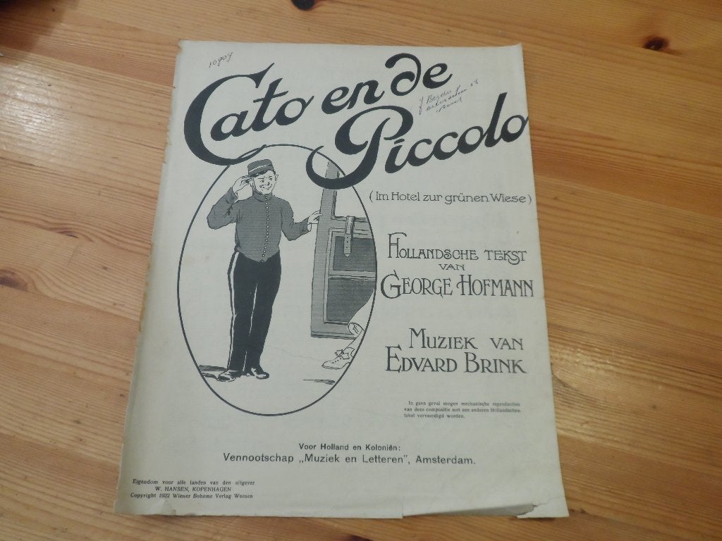 Cato en de piccolo - edvard brink, Piano, Gebruikt, Ophalen of Verzenden, Artiest of Componist