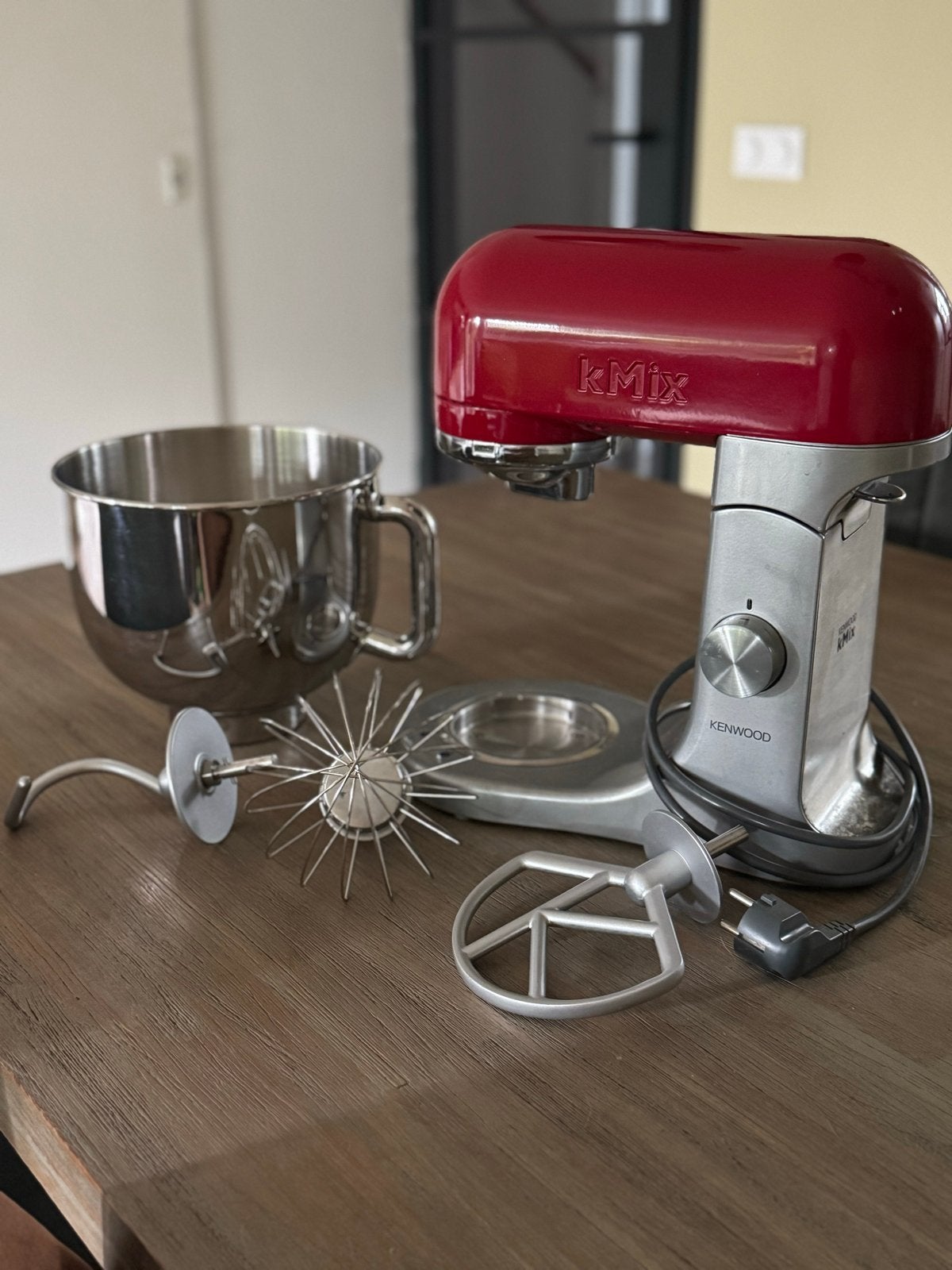 Kenwood kMix Keukenmachine met accessoires- Rood, 4 liter of meer, Ophalen, Gebruikt, 3 snelheden of meer