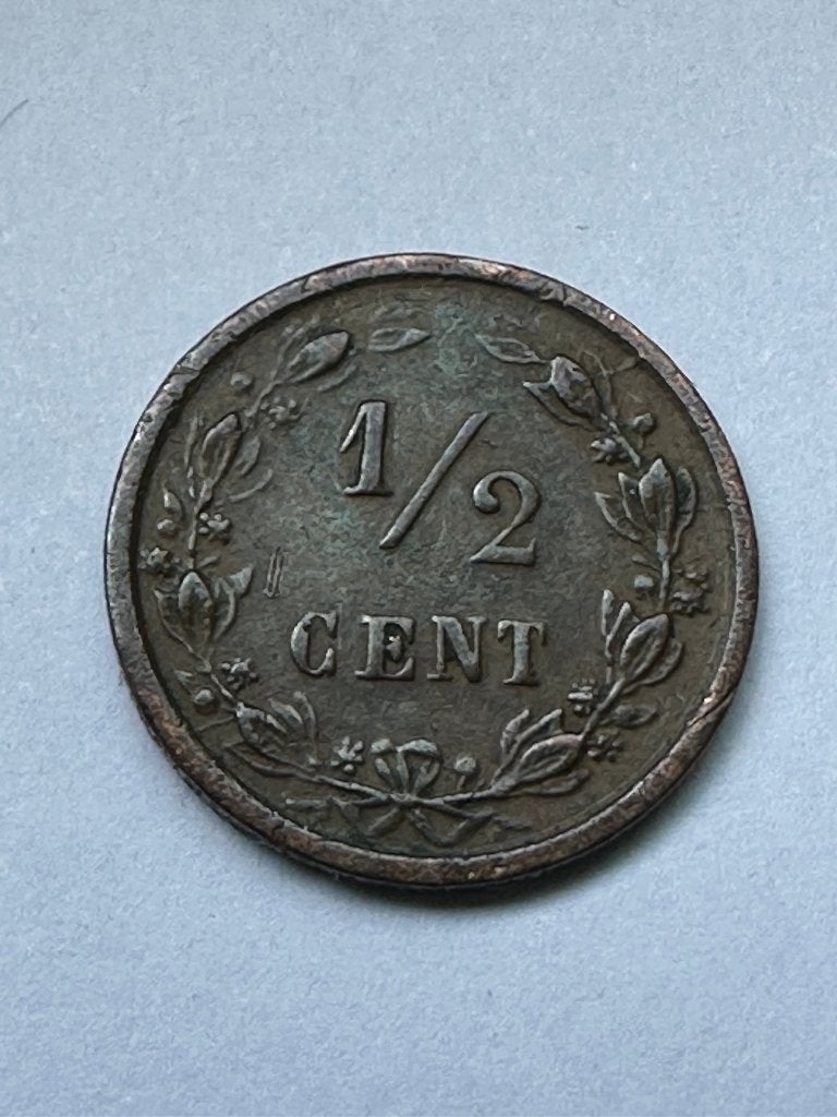 1/2 cent Koningrijk der Nederlanden 1885., Ophalen of Verzenden, Koning Willem III, Overige waardes, Losse munt