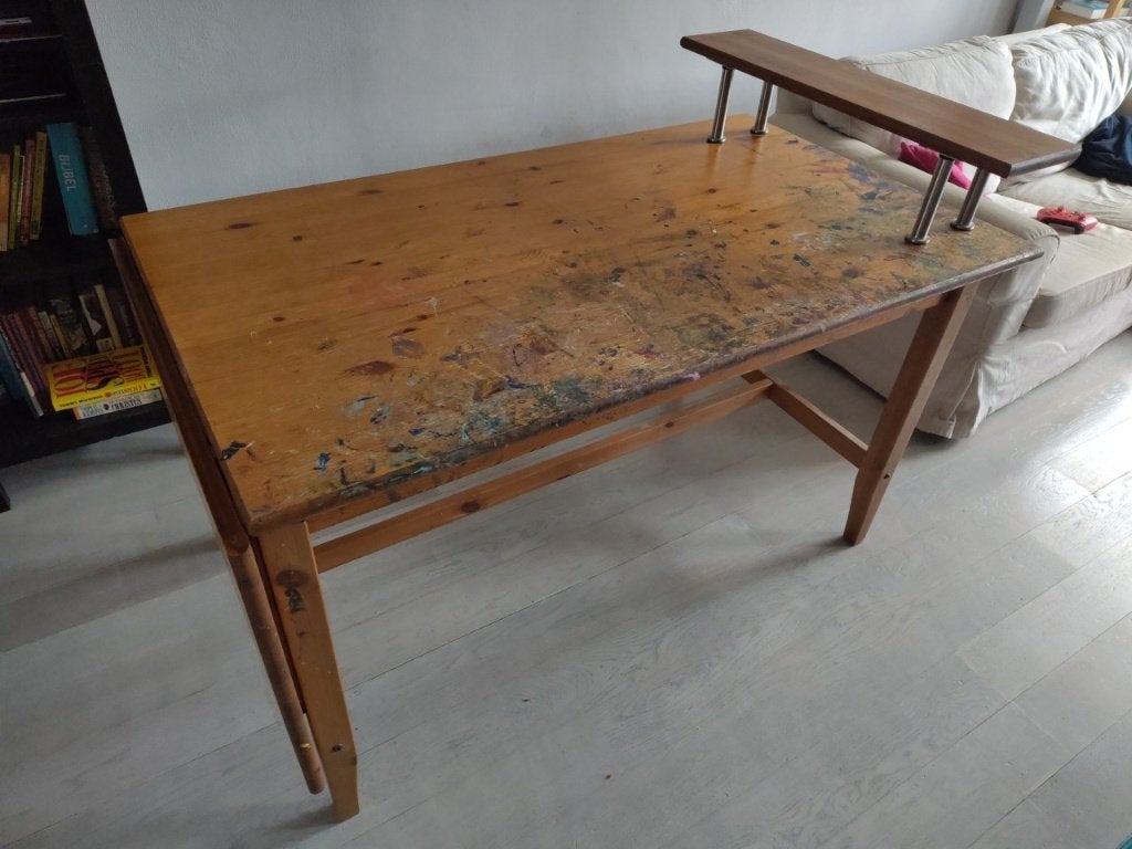 Grenen Leksvik (knutsel) tafel (Ikea) met opzet, Ophalen, Overige typen, Gebruikt, Scandinavisch