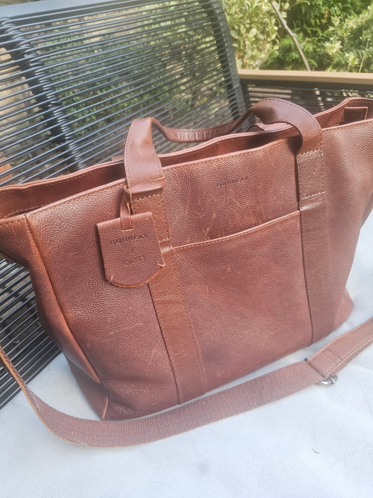 Burkely Leren Shopper/Handtas - Bruin, Ophalen of Verzenden, Gebruikt, Bruin, Shopper