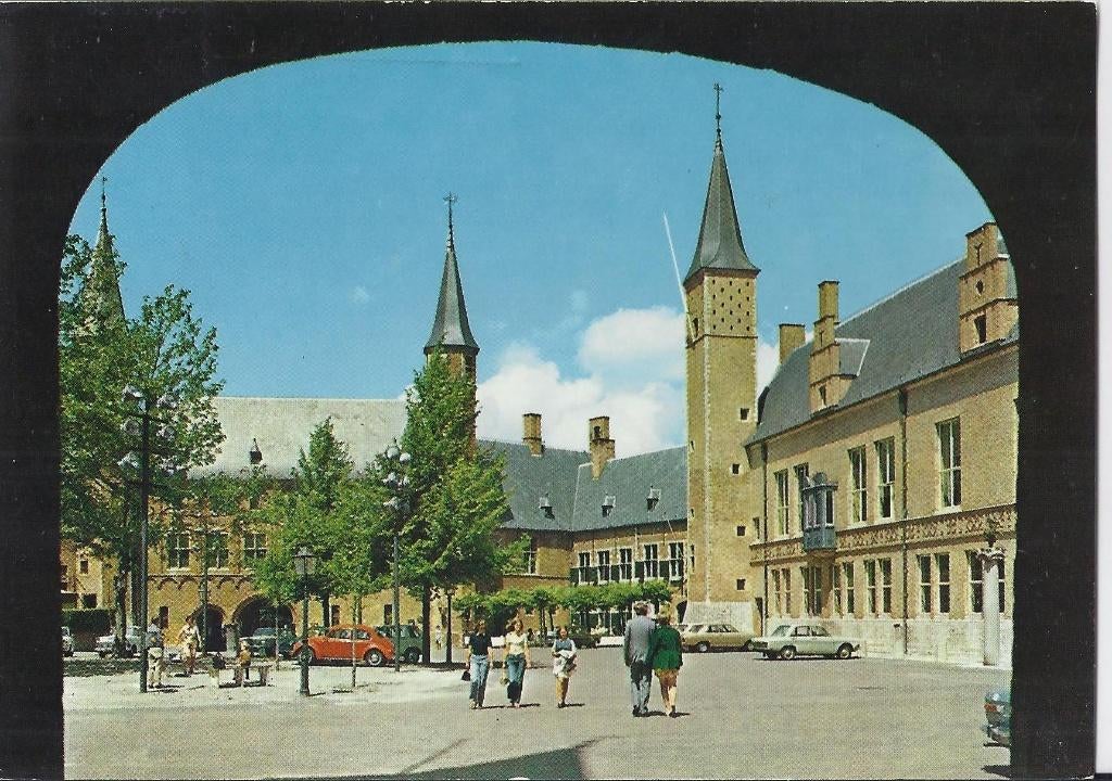 K8018 gelopen ansichtkaart abdij middelburg, Ophalen of Verzenden, 1980 tot heden, Gelopen, Zeeland