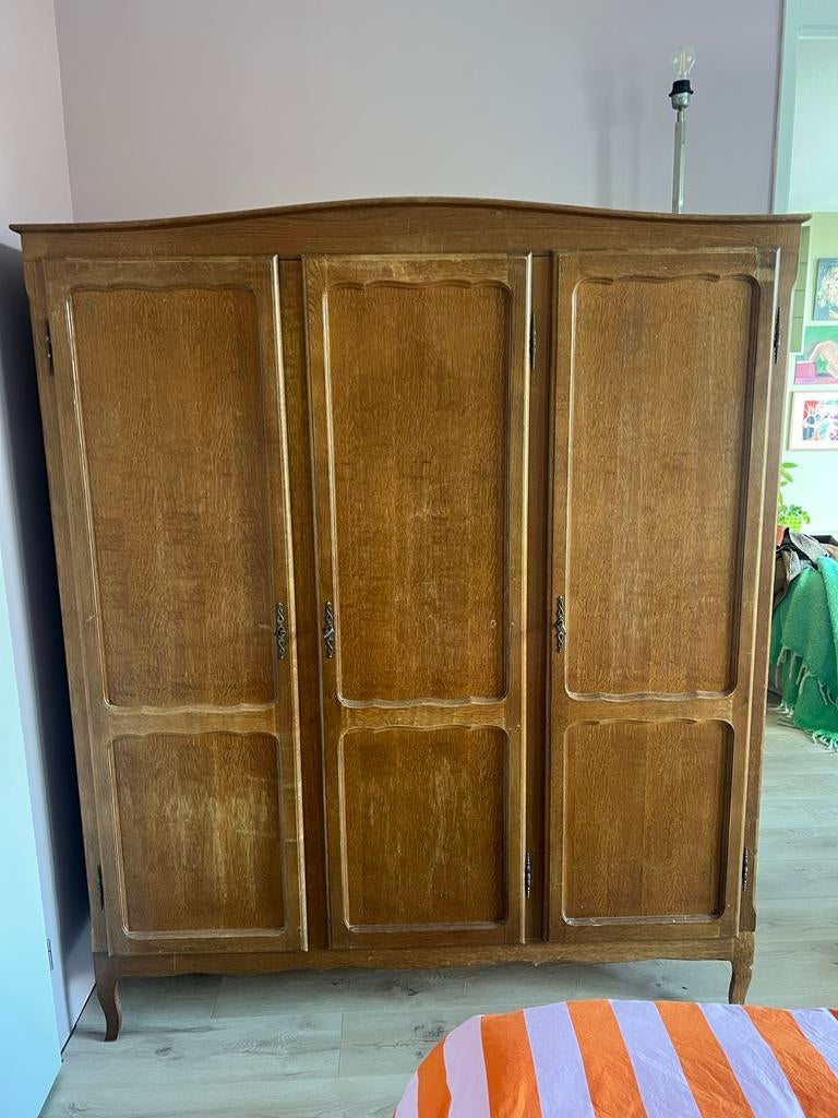 Houten kledingkast, Huis en Inrichting, Kasten | Kledingkasten, Ophalen, Gebruikt, 100 tot 150 cm, 150 tot 200 cm