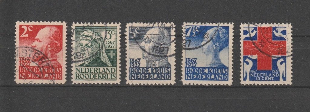 Nederland 1927, NVPH 203 t/m 207, Gestempeld., Ophalen of Verzenden, T/m 1940, Gestempeld