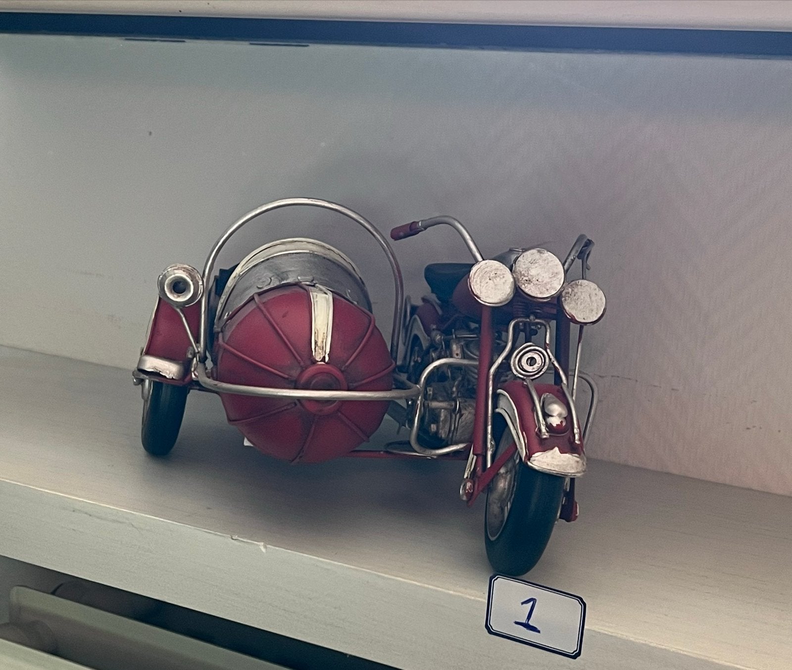 Decoratieve Motor met Zijspan - Vintage Stijl, Ophalen of Verzenden, Gebruikt