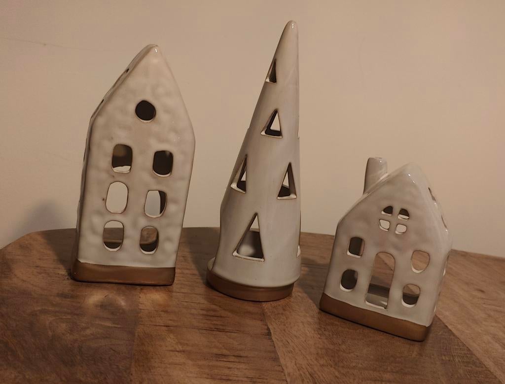 Kerst huisjes xenos, Ophalen of Verzenden, Nieuw, Crème, Overige materialen