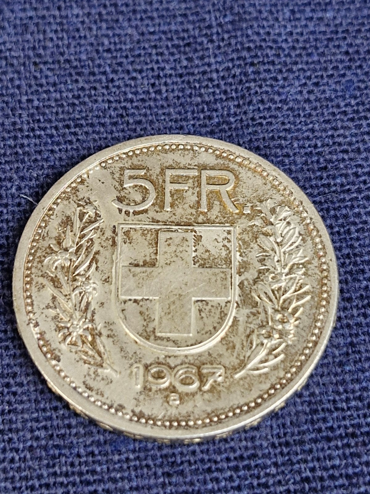 Zilveren Zwitserse 5 Franken munt 1967, Ophalen of Verzenden, Overige landen, Losse munt, Zilver