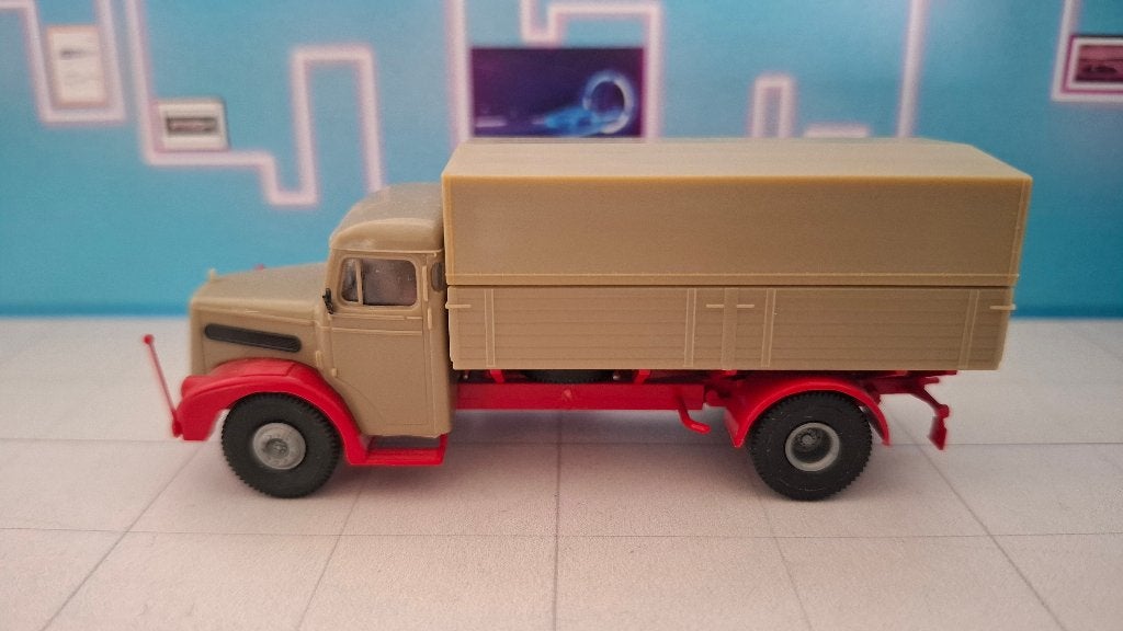 Brekina 1:87 MAN F8 750 L huif bakwagen, Ophalen of Verzenden, Gebruikt, Bus of Vrachtwagen, Brekina