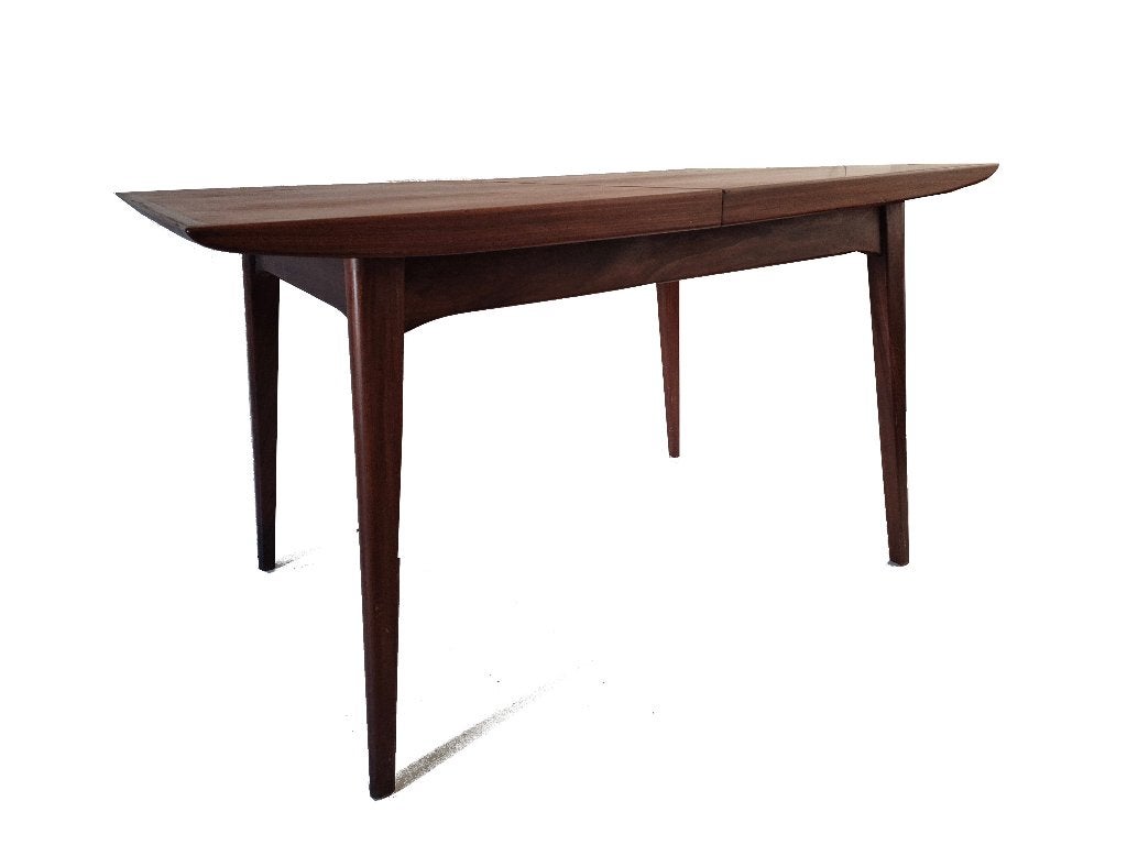 Prachtige vintage teak Louis van Teeffelen design eettafel, Ophalen, Gebruikt, Teakhout, 50 tot 100 cm