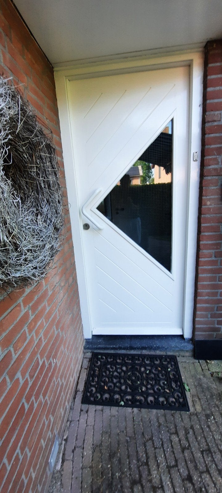 Voordeur met draadglas en veiligheidsbeslag, Ophalen, Gebruikt, 80 tot 100 cm, Buitendeur