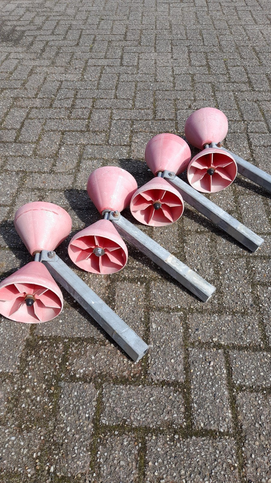 4 trompetrollen voor trailer rubberboot, Ophalen, Gebruikt, Overige typen